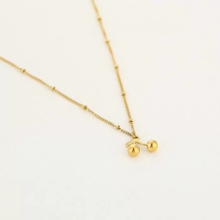 Cherry Necklace - Gold