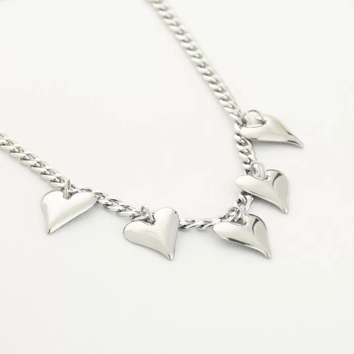 Figure Big Heart Necklace - Silver