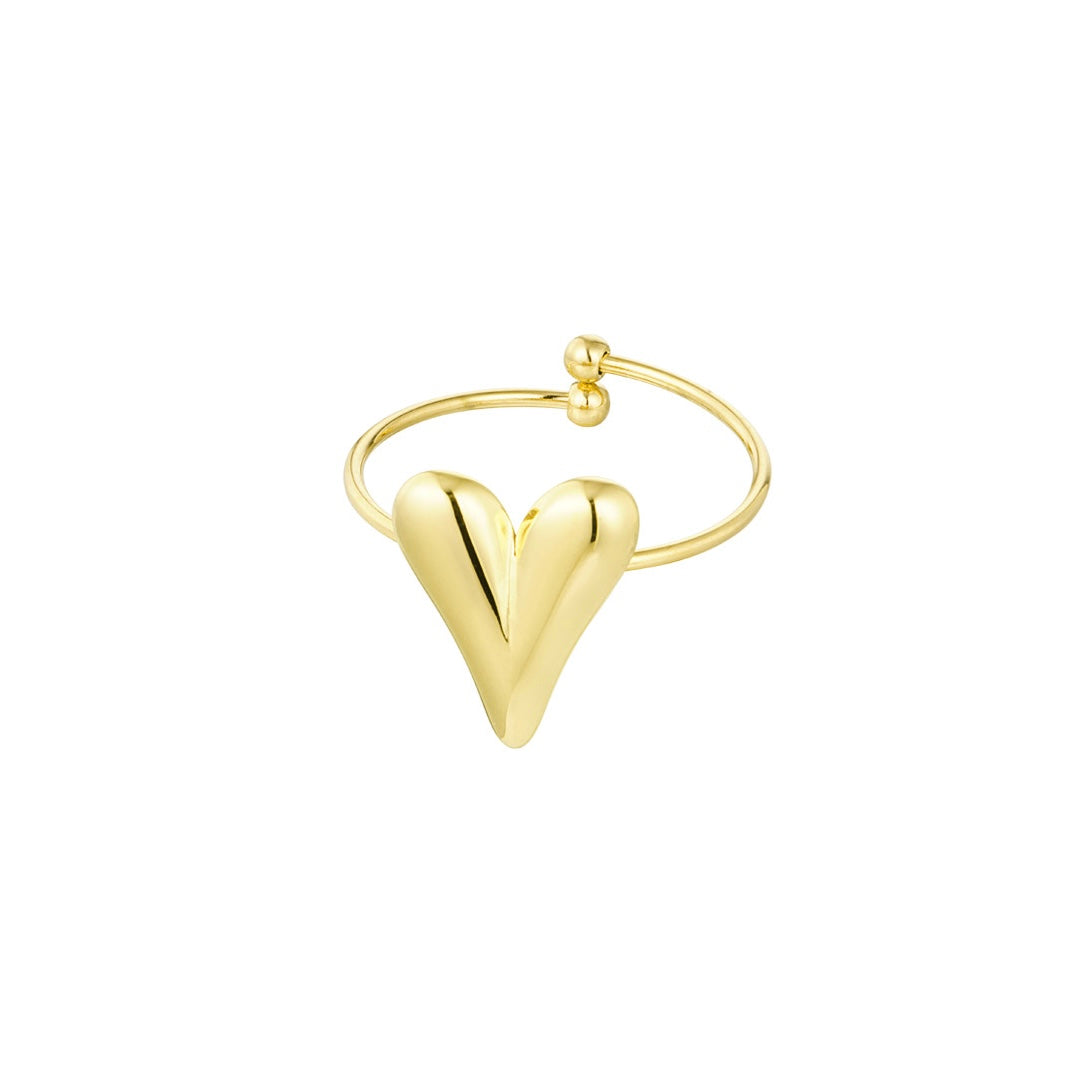 Tessa Heart Chunky Ring - Gold