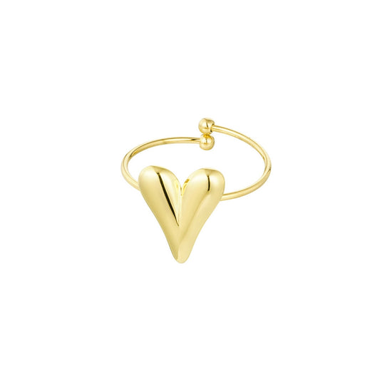 Tessa Heart Chunky Ring - Gold