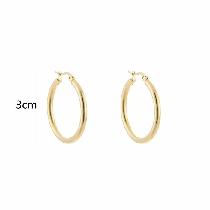 Basic Small Hoops Earrings - Silver