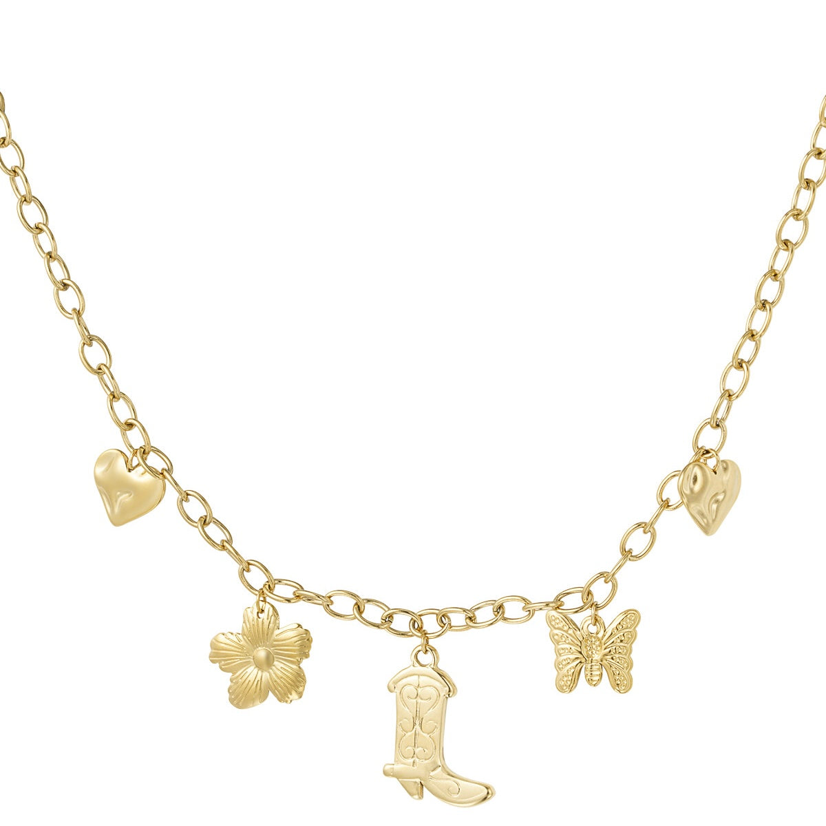 Figure Cowboy Necklace - Gold