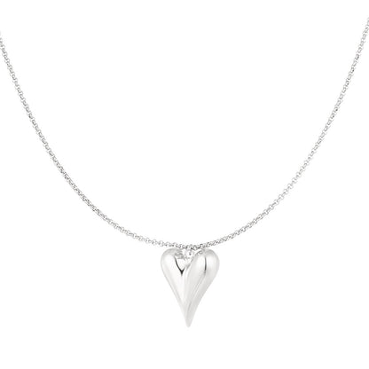 Tessa Heart Chunky Necklace - Silver