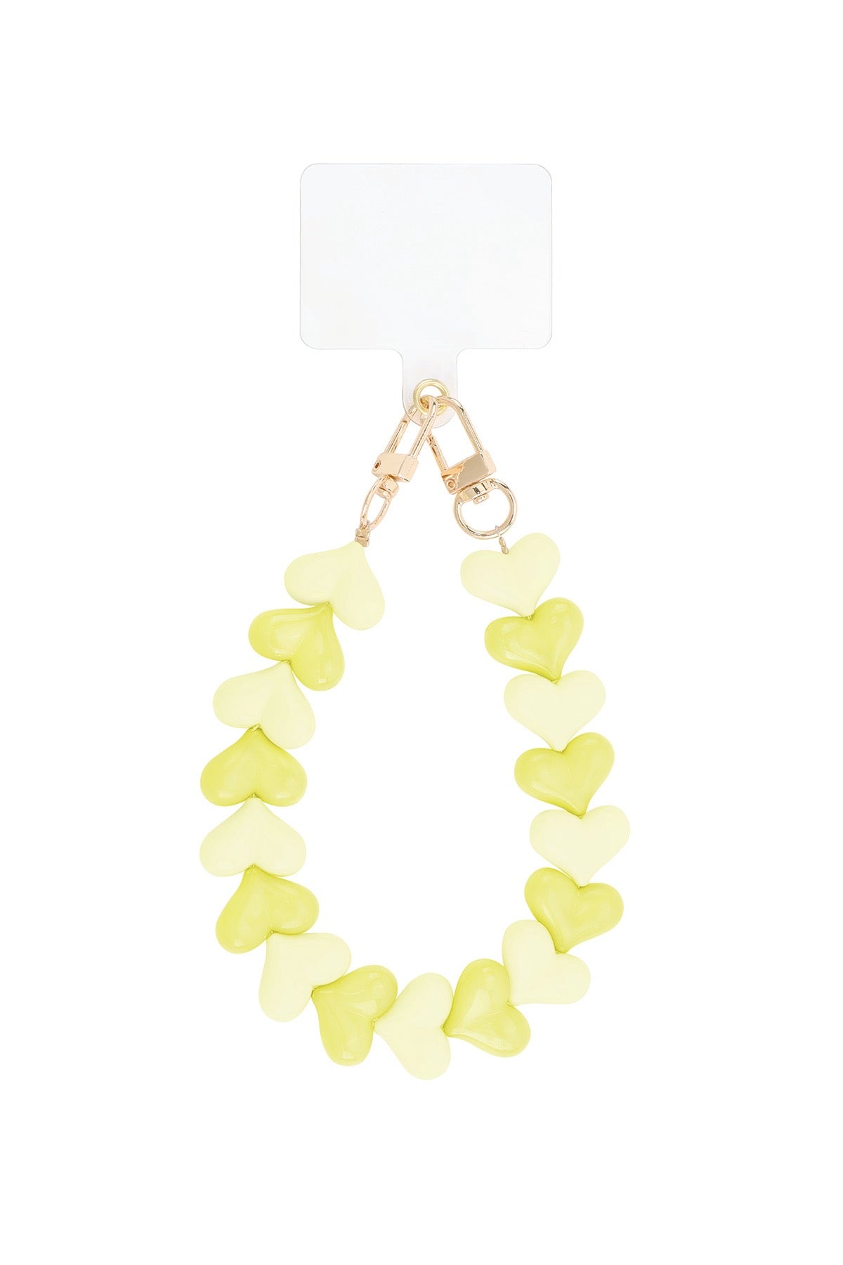 Telefoon Koordje Double Heart - Pastel Geel