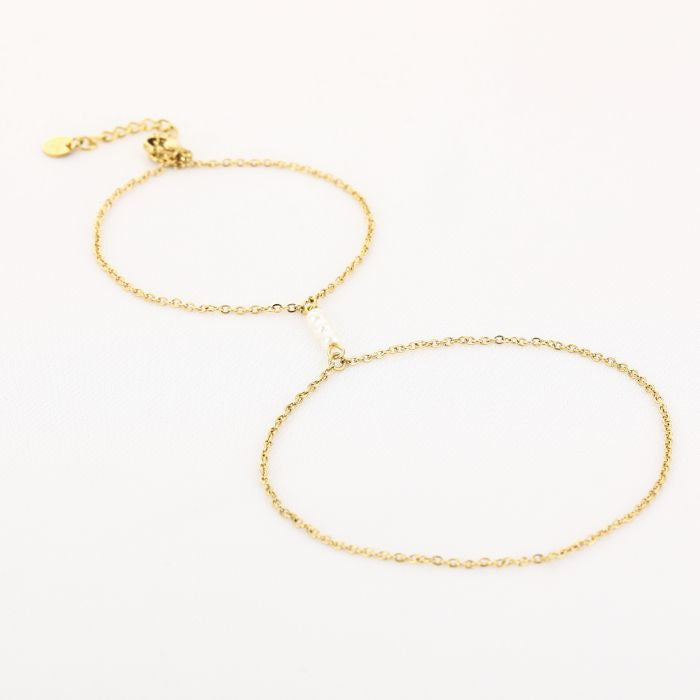 Handchain Parels - Gold