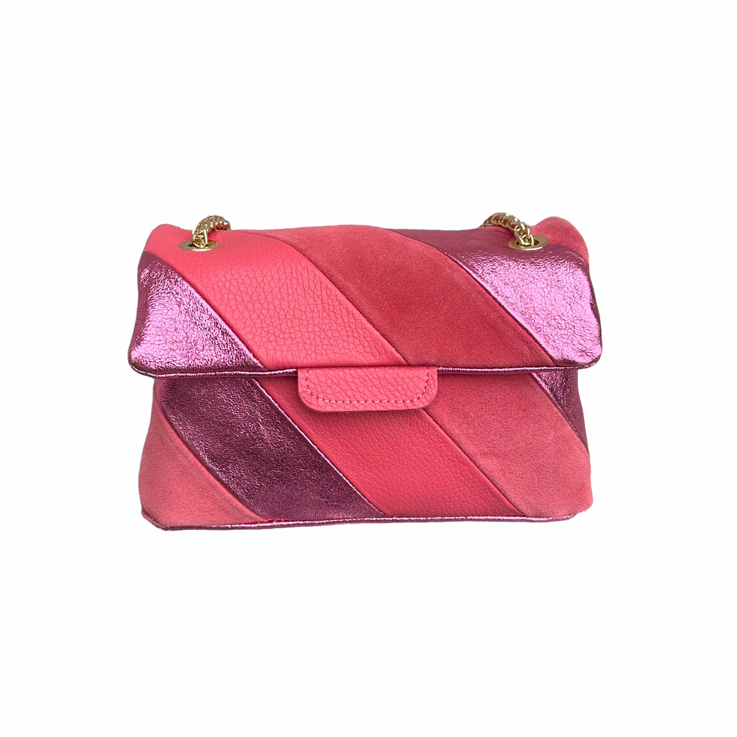 Tas Metallic Regenboog Licht Roze - Echt Leer