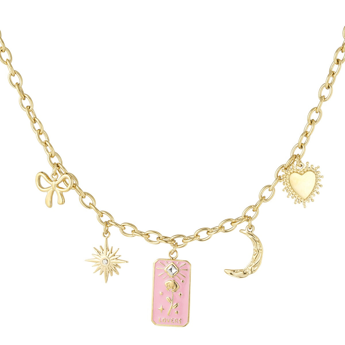 Figure Lovers Necklace - Gold