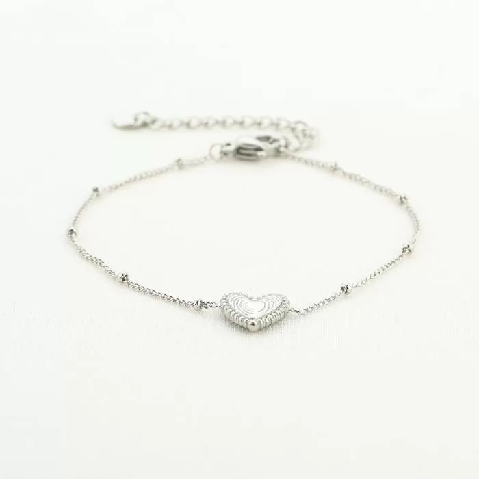 Nancy Heart Bracelet - Silver