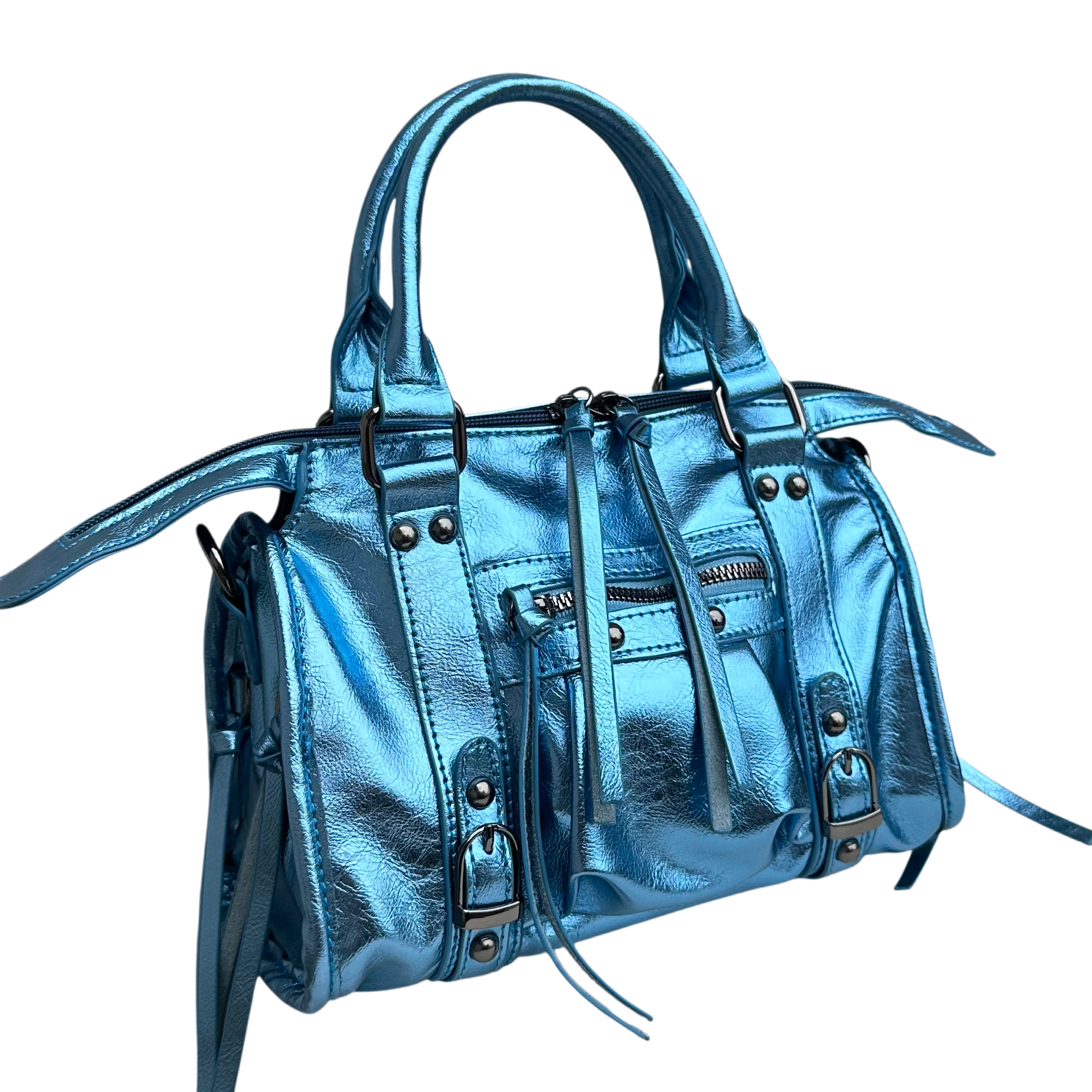 Liv Glowy Medium Tas - Glitter Kobalt Blauw