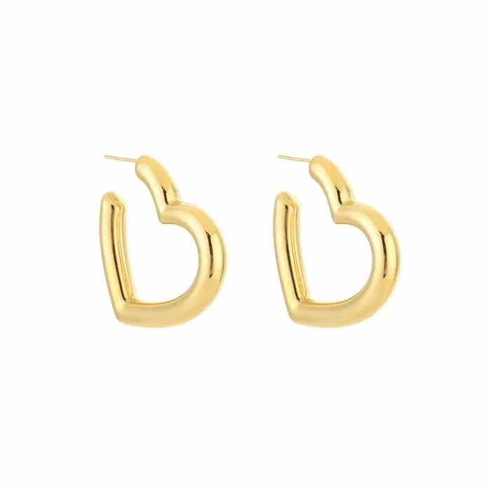 Heart Shape Earrings - Gold