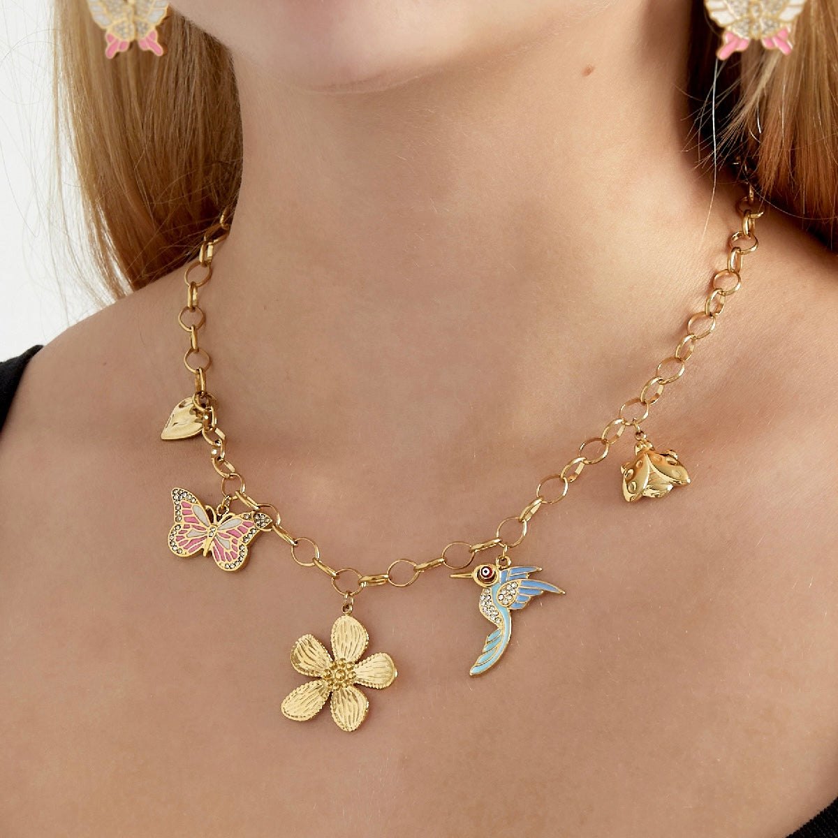 Figure Wild Floral Necklace - Gold