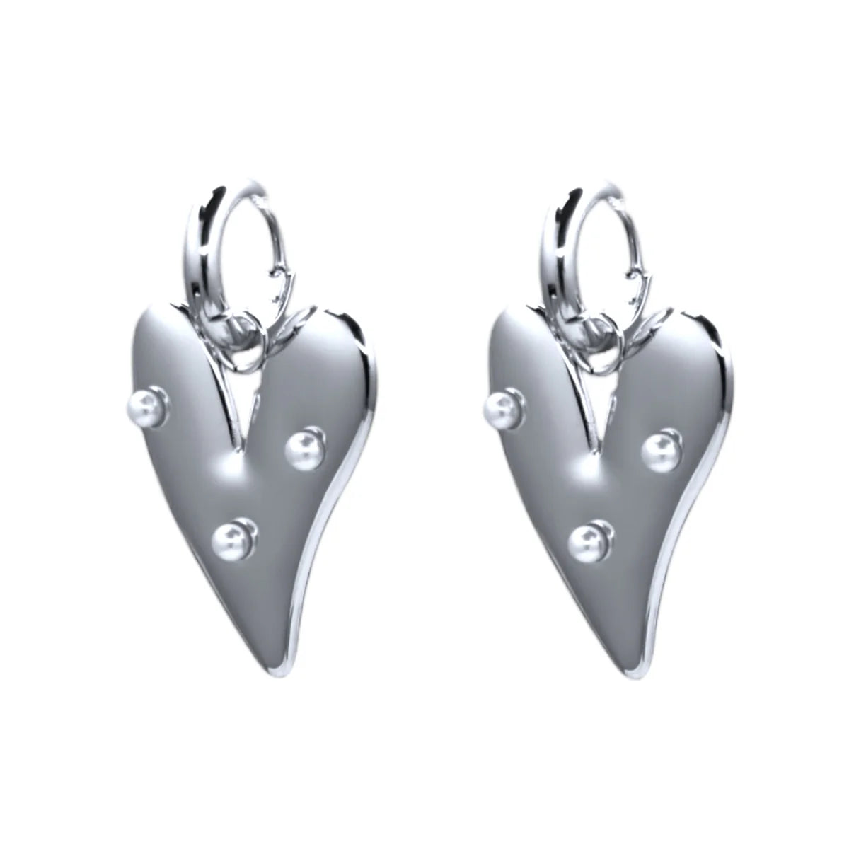 Parels Heart Earrings - Silver