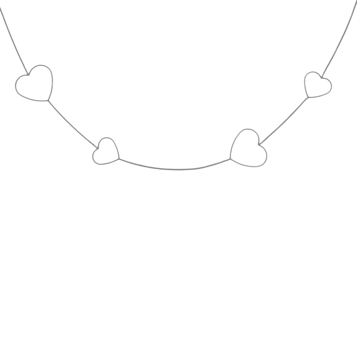 Ivy Necklace 80 cm - Silver