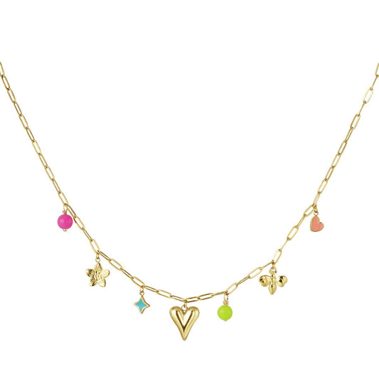 Figure Colourful Day Necklace - Gold