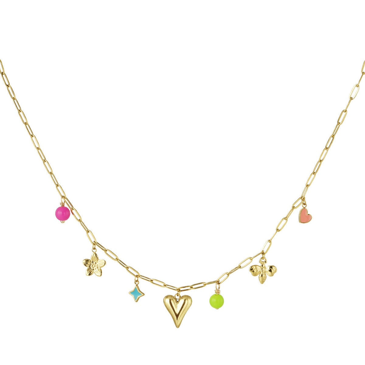 Figure Colourful Day Necklace - Gold - Sieradenbycelin Sieradenbycelin Sieradenbycelin