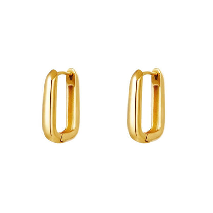 Rectangle Basic Earrings - Gold