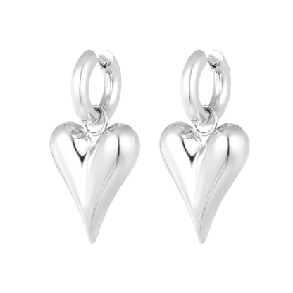 Tessa Heart Earrings - Silver