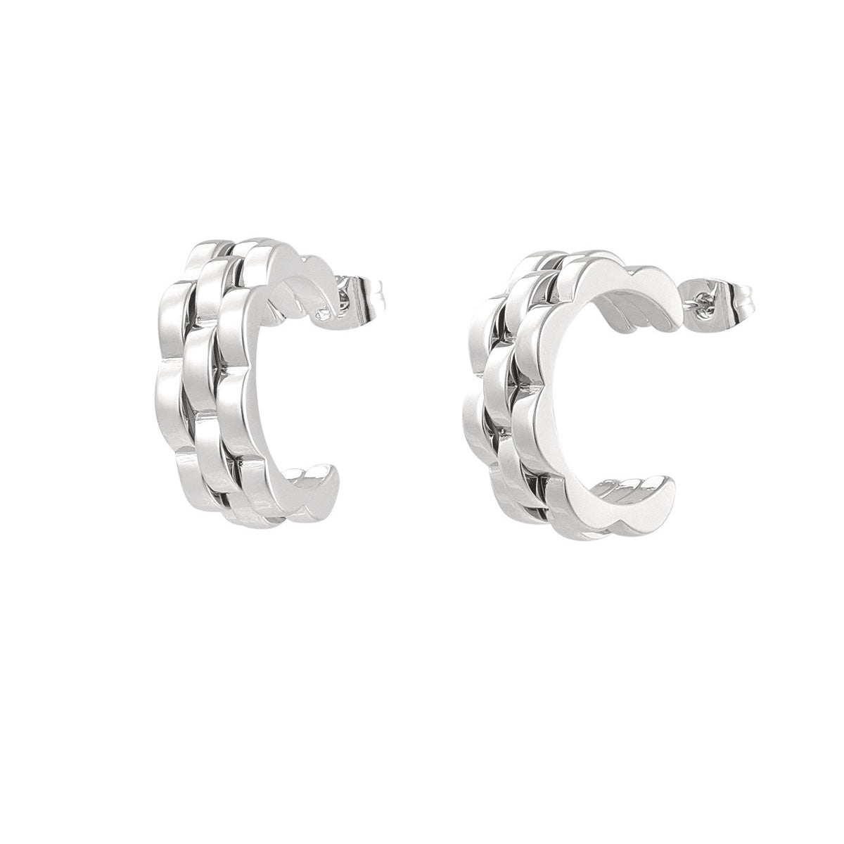 Chainy Classic Earrings - Silver - Sieradenbycelin Sieradenbycelin Sieradenbycelin