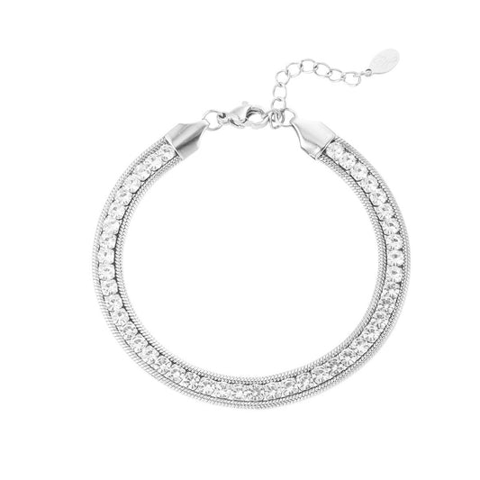 Zirkonia Bling Bracelet - Silver