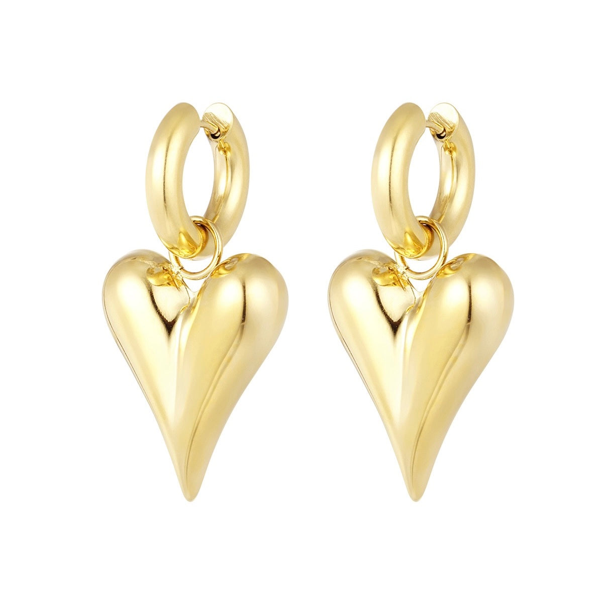 Tessa Heart Earrings - Gold