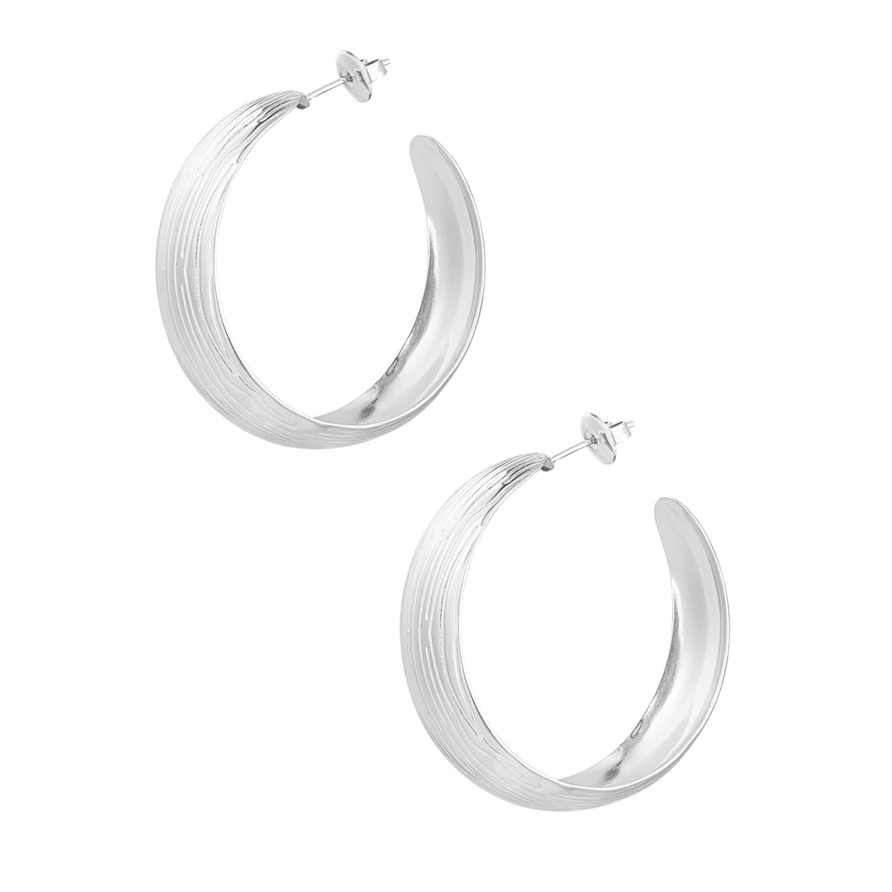 Striped Earrings - Silver