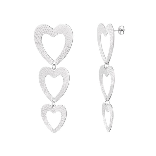 Hearty Party Earrings - Silver