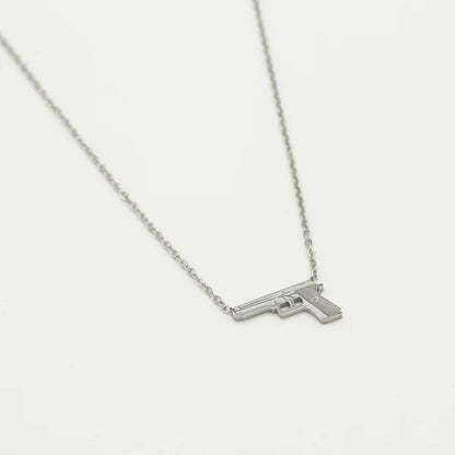 Lovely Gun Necklace - Silver
