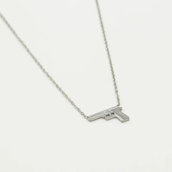 Lovely Gun Necklace - Silver - Sieradenbycelin Sieradenbycelin Sieradenbycelin