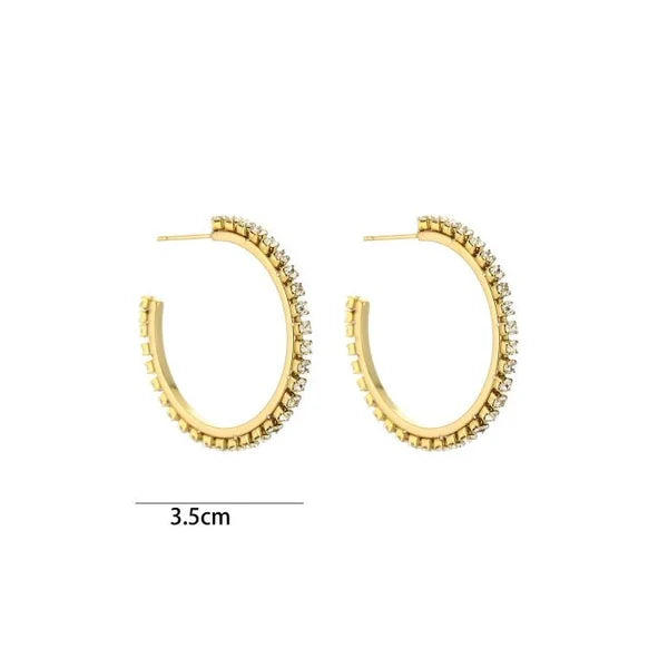 Strassy Earrings - Gold