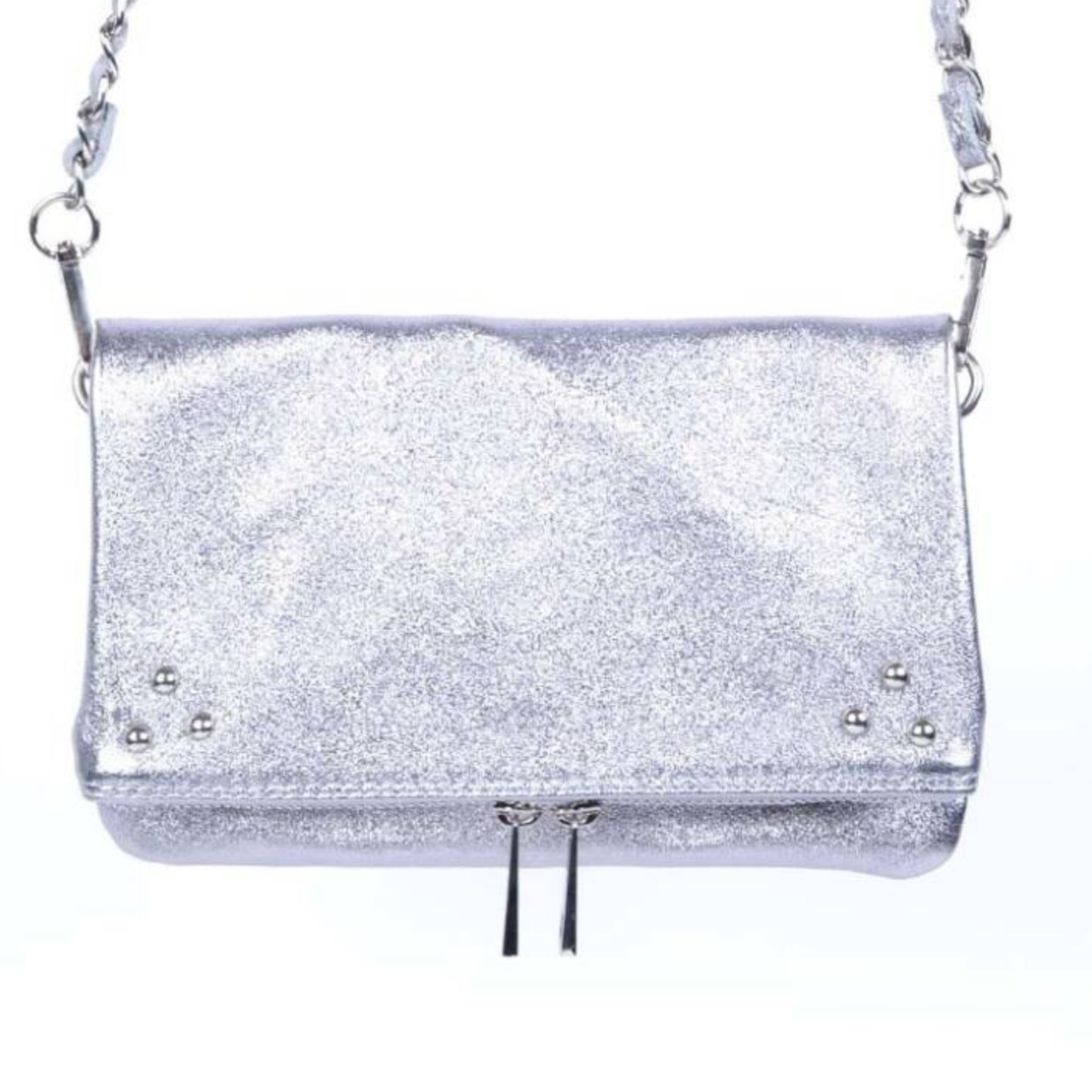 Daniek Metallic Echt Leer Tas - Silver - Sieradenbycelin Sieradenbycelin Sieradenbycelin