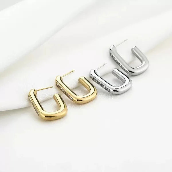 Chunky Zirkonia Earrings - Silver