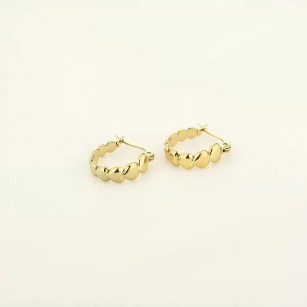 Mini Heart Earrings - Gold