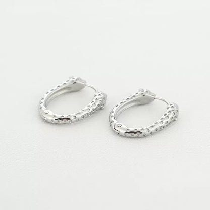 Boho Snake Earrings - Silver