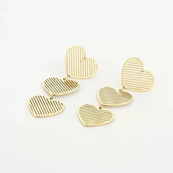 Motivy Heart Earrings - Gold