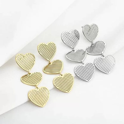 Motivy Heart Earrings - Silver