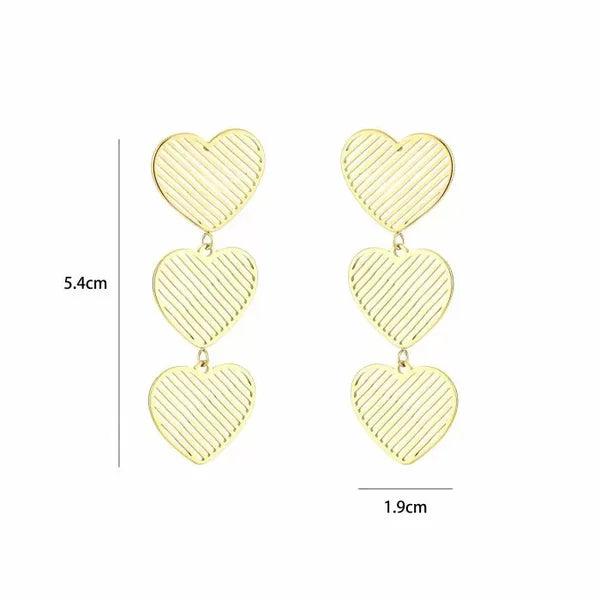 Motivy Heart Earrings - Gold