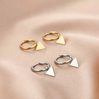 Basic Triangle Earrings - Silver