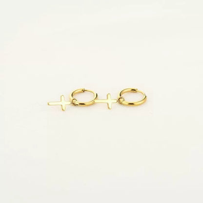Basic Cross Earrings - Gold