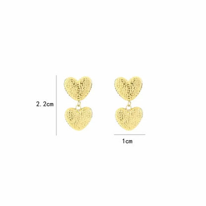 Dotted Heart Earrings - Gold