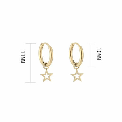 Basic Open Star Earrings - Gold