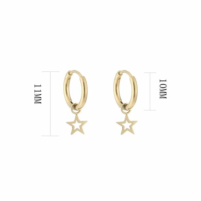 Basic Open Star Earrings - Gold - Sieradenbycelin Sieradenbycelin Sieradenbycelin