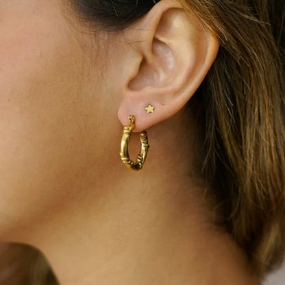 Bali Pattern Earrings - Gold