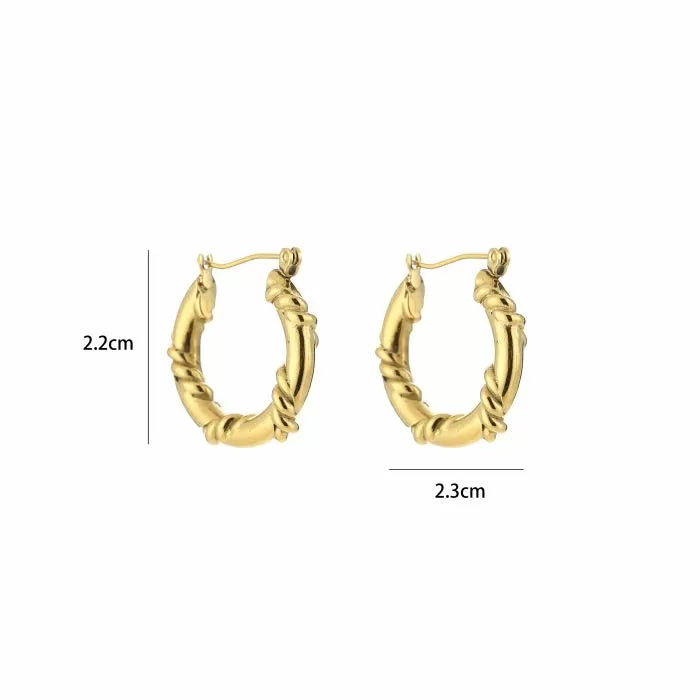 Bali Pattern Earrings - Gold