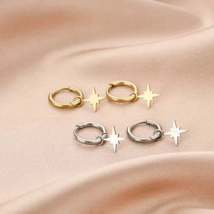 Basic Galaxy Star Earrings - Gold