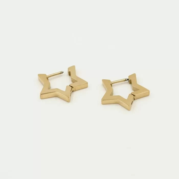Star Shape Earrings - Gold