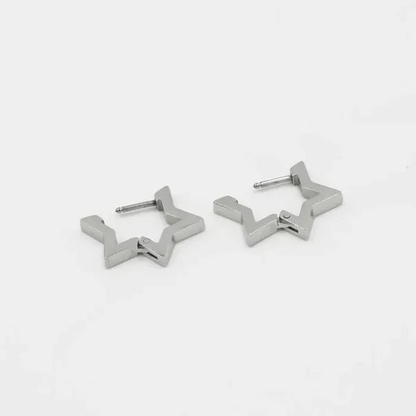 Star Shape Earrings - Silver