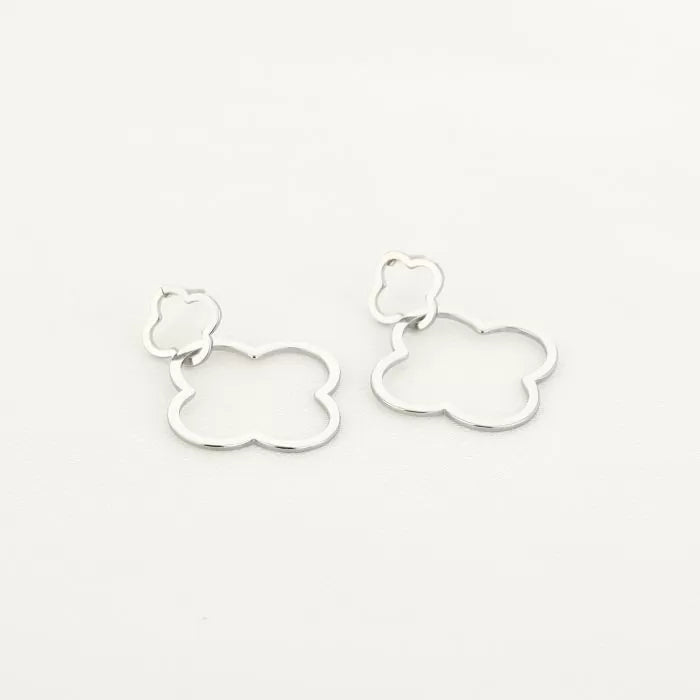 Double Clover Earrings - Silver - Sieradenbycelin Sieradenbycelin Sieradenbycelin