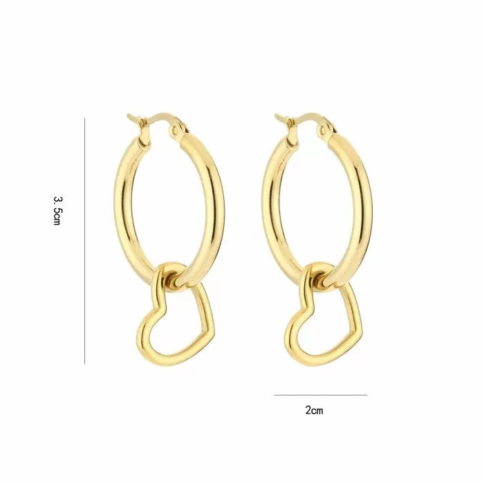 Open Heart Earrings - Gold