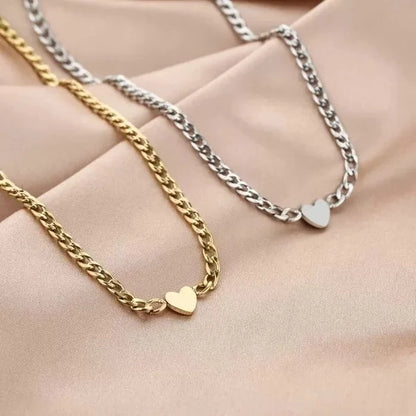 Heart Chain Necklace - Gold