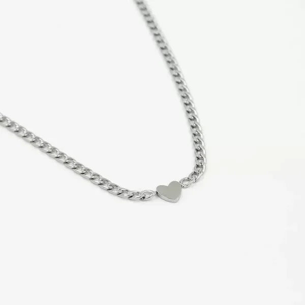 Heart Chain Necklace - Silver - Sieradenbycelin Sieradenbycelin Sieradenbycelin